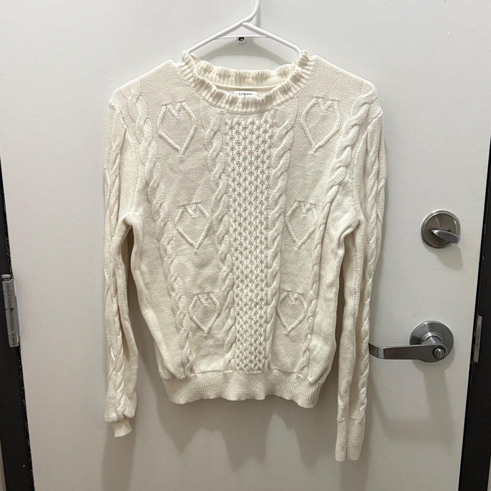 J. Crew Cream Cable Knit Sweater